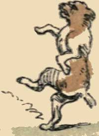 Illustration: He was dancing a jig.