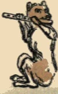 Illustration: He was playing the flute.